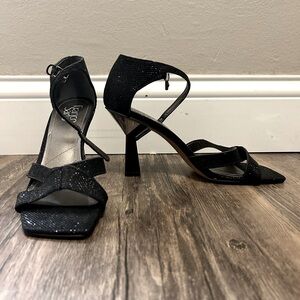 NWOT Glitter Black Franco Sarto Heels